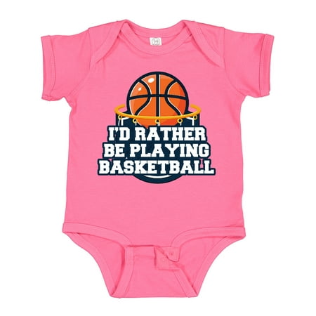 

Inktastic I d Rather Be Playing Basketball Gift Baby Boy or Baby Girl Bodysuit