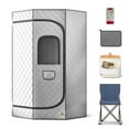 thumbnail image 3 of TABU Portable Sauna for Home, Sauna Box with 3L & 1500W Steamer, Timer, Foldable Chair, Silver, 3 of 8