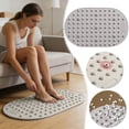 thumbnail image 2 of Round Non Shower Bath Mat with Suction Cups & Drain Holes, Machine Washable Bathtub Mat for Bathroom Swimming Pool(Grey,65x40cm), 2 of 6