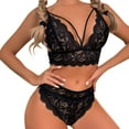 thumbnail image 1 of Gibobby Lencería de encaje Día de San Valentín para mujer Sexy Lady Sheer Floral Lace Pijamas Conjunto de lencería Cintura alta Ropa de dormir Sujetador y panty de dos pi(Negro, M), 1 of 5
