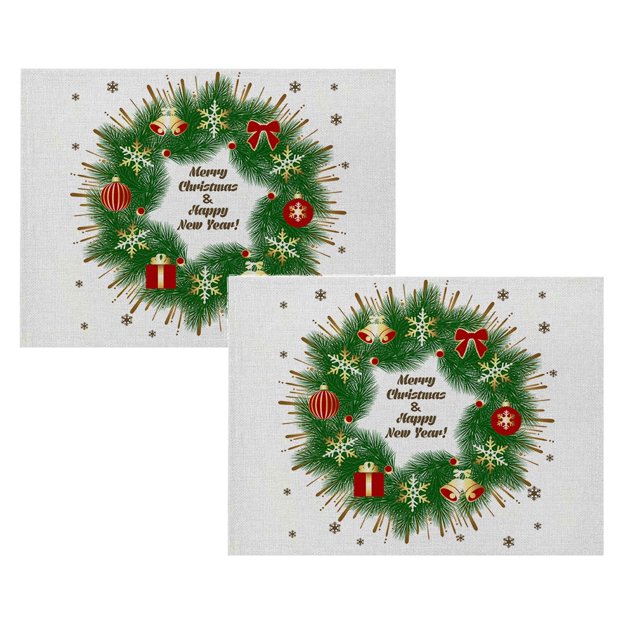 Oleegame 2 Pcs Napperons de Noël Rustiques Vintage Lavables