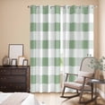 thumbnail image 3 of Sage Green Checkered Kitchen Curtains 96 Inch Length, Green White Buffalo Plaid Grommet Top Bedroom Living Room Curtains, Light Filtering Cafe Curtain Drapes 2 Panels Set 104''x96'', 3 of 9