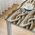 thumbnail image 4 of nygtbtfer  Farmhouse Style Linen tablecloths, Wrinkle Resistant Washable Dining Room Table Cloths for Rectangle Tables - Hemstitch Light Coffee White, 4 of 7