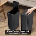 thumbnail image 4 of Juego de cubos de basura N. NETDOT, paquete de 3 unidades, 11,36 L con tapa, para baño y cocina, 4 of 7