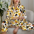 thumbnail image 6 of Honeii Duck In Black Suit1 print Women's Pajama Sets Long Sleeve Button Down Sleepwear Nightwear Soft Pjs Lounge Sets-X-Large, 6 of 7