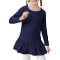 thumbnail image 2 of EnJoCho Kids Girls Tennis Athletic Dress Long Sleeve Crewneck, Plain Pleated Warm Soft Fall Winter Dresses for Sports Casual Activities, 2 of 9