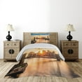 thumbnail image 3 of Ambesonne New York Quilted Coverlet 2 Pcs, Cityscape of Brooklyn, Twin Size, Multicolor, 3 of 5