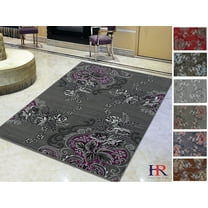 Handcraft Rugs - Purple/Gray/Silver/Black/Abstract Area Rug Modern Contemporary Flower-patterned Design