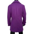 thumbnail image 6 of Mifsaly Womens Double Breasted Pea Coat Notch Lapel Long Sleeve Tailored Winter Jacket Warm Elegant Mid Length Outerwear for Office Work Travel Purple,M, 6 of 7