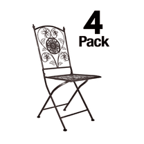 Vintage Copper Barcelona Bistro™ Folding Chair by Chivari, 4 Chair Bundle by Chivari
