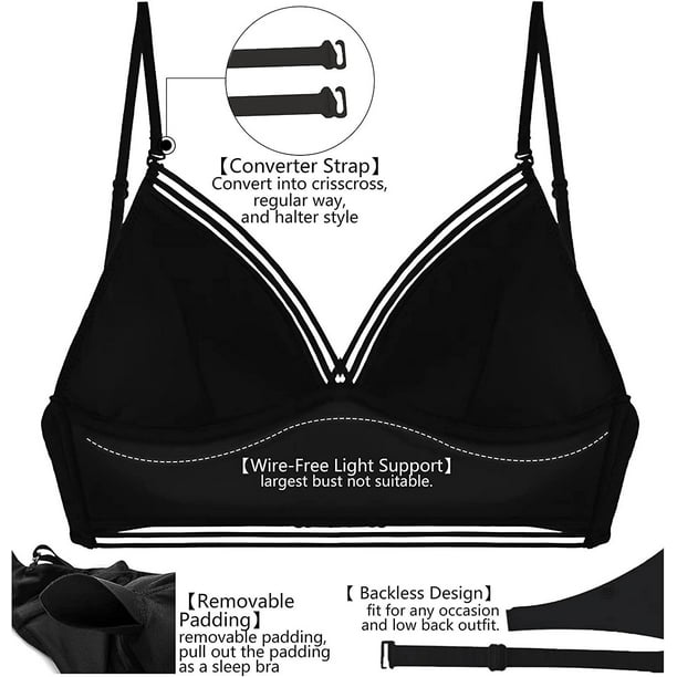Low Back Bras For Women Sexy Backless Bralette With Convertible