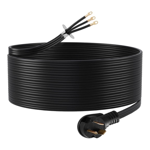 10 ft Dryer Power Cord 3-Prong NEMA 10-30P, Heavy Duty Dryer Cord with Eyelet Connectors, 30 Amp 10AWG Copper Wire, Appliance Power Cable
