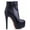 Black-Leather, variant on Jodi - Women's Trendy & Sexy Rounded Toe ankle boots with side zipper and velvet inner lining featuring 6" Stiletto High Heels & 2" Platform. Handmade to perfection. Size 11