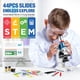 thumbnail image 3 of Kit de microscopio de 58 piezas para niños de 5 a 7 8 a 12 años, microscopio para niños 100X-1200X con microscopio de cuerpo de metal, caja de transporte, luz LED, kit de experimentos científicos, jug, 3 of 3