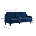 thumbnail image 5 of Modern 3 Seater Velvet Sofa, Upholstered Couch with Removable Cushions and Wood Legs for Living Room Office Apartment, 5 of 10