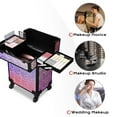 thumbnail image 2 of Byootique Rolling Makeup Train Case Cosmetic Trolley Organizer Mermaid Pink, 2 of 9
