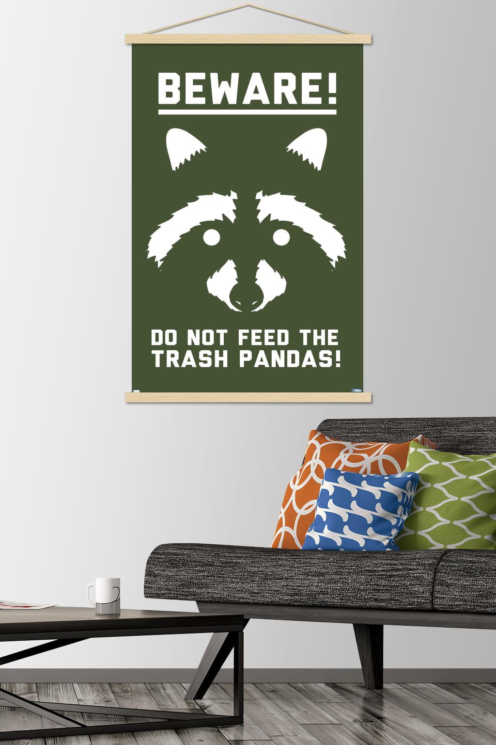 Lunch Hour Productions - Trash Panda Wall Poster with Magnetic Frame, 22.375" x 34"