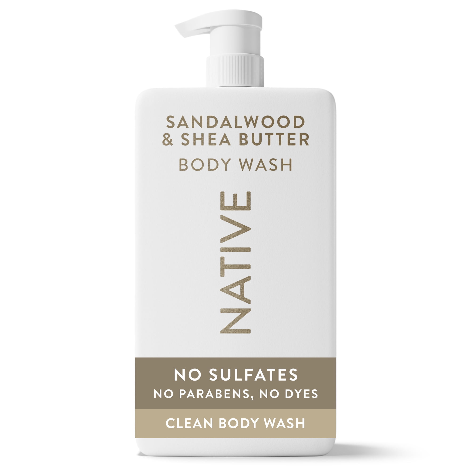 Native Body Wash for Women & Men, Sulfate Free, Sandalwood & Shea Butter, 36 fl oz