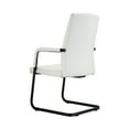 thumbnail image 7 of LeisureMod Evander Series Mid-Century Modern Faux Leather Office Chair With Aluminum Frame, White, 7 of 7