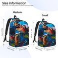 thumbnail image 3 of Bixox Ice Blue Ocean Sea Turtle Printing Canvas Backpack Lightweight Casual Travel Backpack School Backpack Fits 15.6 Inch Notebook, 3 of 5