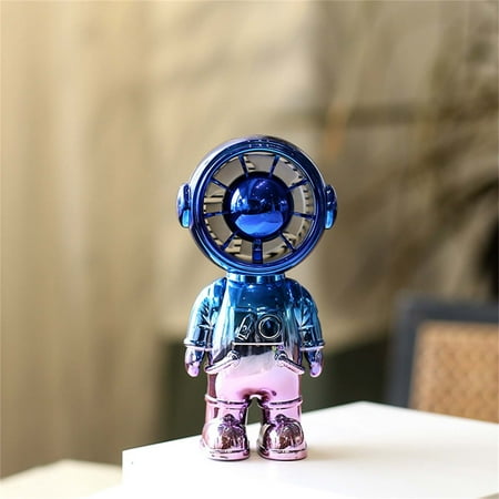 

Portable Two-speed Handheld Fan Electroplating Gradient Color Astronaut Pocket Coolings Fan USB ChargingSilent Mini Desktop Fan