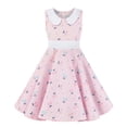thumbnail image 1 of FYDUU Robes Filles Sans Manches Années 50 Vintage à Pois Robe de Soirée Rétro Col Peter Pan Décontractée Robe d'Été Quotidienne Boho Décontractée, 1 of 4