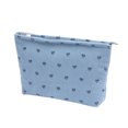 thumbnail image 1 of Bolsa de maquillaje de pana con estampado de corazón, bolsa de cosméticos portátil con cremallera, bolsa de maquillaje, organizador de artículos de tocador para mujeres y niñas., 1 of 8