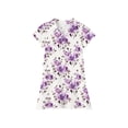thumbnail image 5 of CCRFTGI Girls Dresses Polo Dress Size 10-12 Short Sleeve Uniform Casual Floral Print Pleated Flare Skater Polo Dresses Back To School Summer Button Collared Picque Polo Dress Purple 3-4 Years, 5 of 5