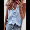 thumbnail image 4 of Camisetas Sin Mangas para Mujer, Blusas Elegantes de Verano para Mujer, Blusas Informales de Negocios, Camisas de Trabajo de Oficina Azul L, 4 of 5