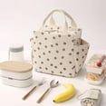 thumbnail image 5 of Surpdew Corduroy Lunch Bag For Women Men Cute Lunch Tote Bags Reusable Insulated Soft Leakproof Large Lunch Box Large Capacity Reusable Insulated Cooler For Work/Picnic/Travel Beige-Heart, 5 of 8