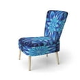 thumbnail image 3 of Designart « Fleurs Fractales en Turquoise et Blanc VII » Fauteuil d'Appoint Rembourré à Fleurs Fractales Turquoise - Fauteuil Moderne pour Salon, 3 of 7