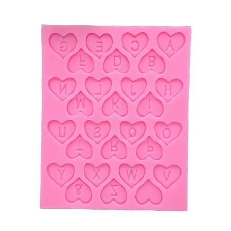 

ZENTREE Heart Letter Shape Silicone Fondant Moulds Baking Gadget Chocolate Moulds Candy Molds for Kitchen Cake Fondant Chocolate