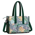 thumbnail image 2 of Teacher Tote Bag,Pioneer Flower Floral Print Pattern Teacher Utility Tote Bag,Large Work Tote Bags for Women with Multiple Pockets,Top Zipper Closure,13.8x10.6x6.7 Inch, 2 of 5