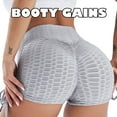thumbnail image 3 of QRIC Women High Waist Anti-Cellulite TikTok Bubble Textured Ruched Butt Yoga Shorts Scrunch Booty Drawstring Workout Sports Hot Shorts Beach Shorts, 3 of 7