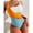 Orange, variant on HaoXianJian Women's Cutout 1 Piece Swimsuit Crew Neck High Cut Bathing Suit Bikinis Bodysuit