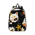 thumbnail image 2 of Rocae Cat Skulls and Flowers for Durable Canvas Backpack Leisure Large Bag Travel Rucksack Multi-function Backpack Medium, 2 of 8
