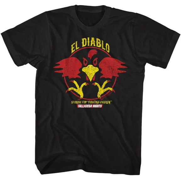 Talladega Nights El Diablo Chicken Black T-Shirt