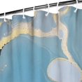 thumbnail image 3 of Blue Marble Gold Line Pattern Shower Curtain 36"x72" ,Bathroom Decorative Shower Curtains Set with 12 Hooks,Modern Waterproof Washable Shower Curtain, 3 of 6