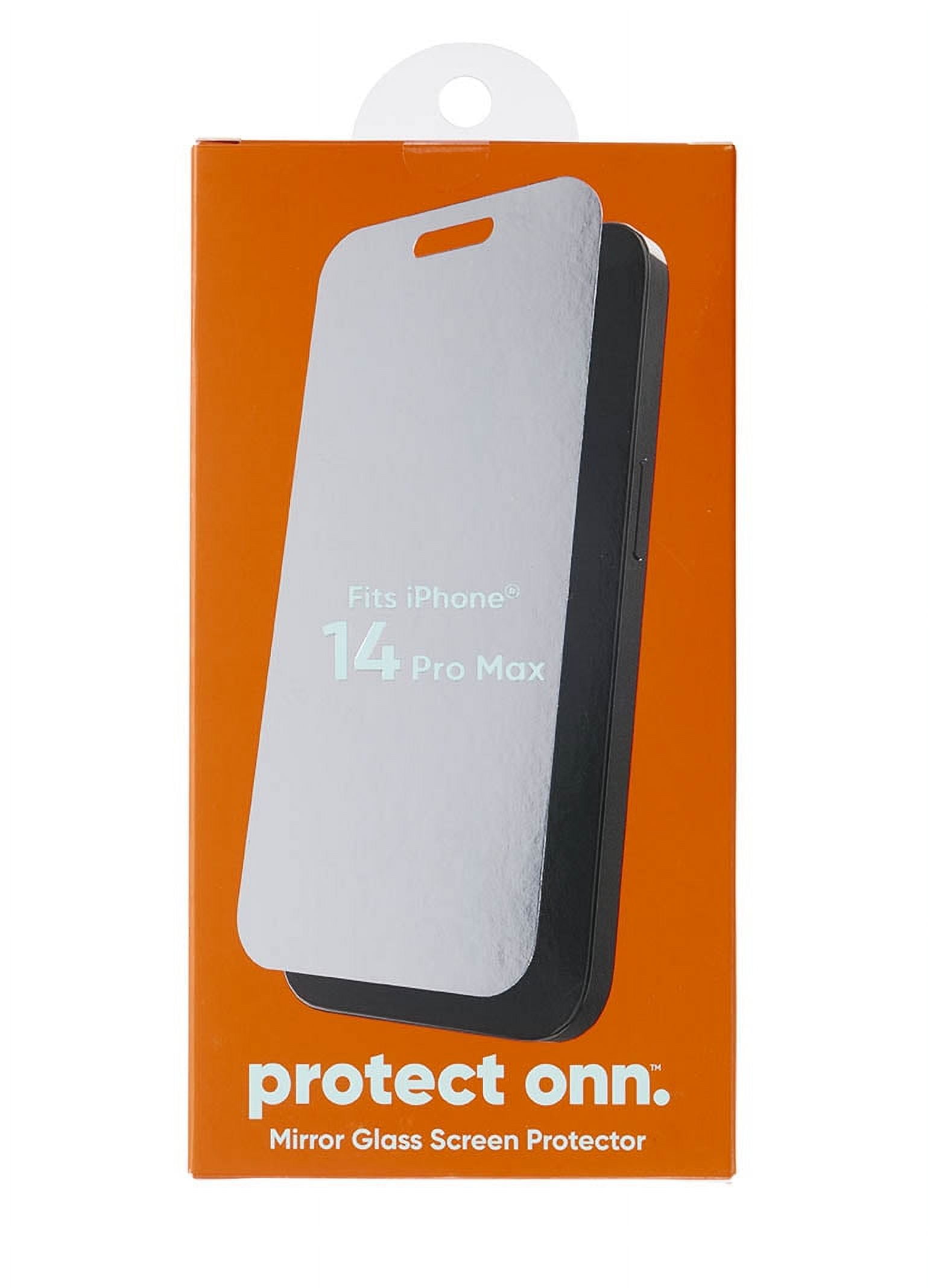 onn. Mirror Glass Screen Protector for iPhone 14 Pro Max - Mirror Finish