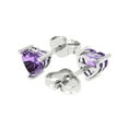 thumbnail image 2 of Clara Pucci 1Ct Alexandrite Heart Cut VVS1 Push Back Stud 18k Solid hypoallergenic Gold Designer Earrings For June, 2 of 7