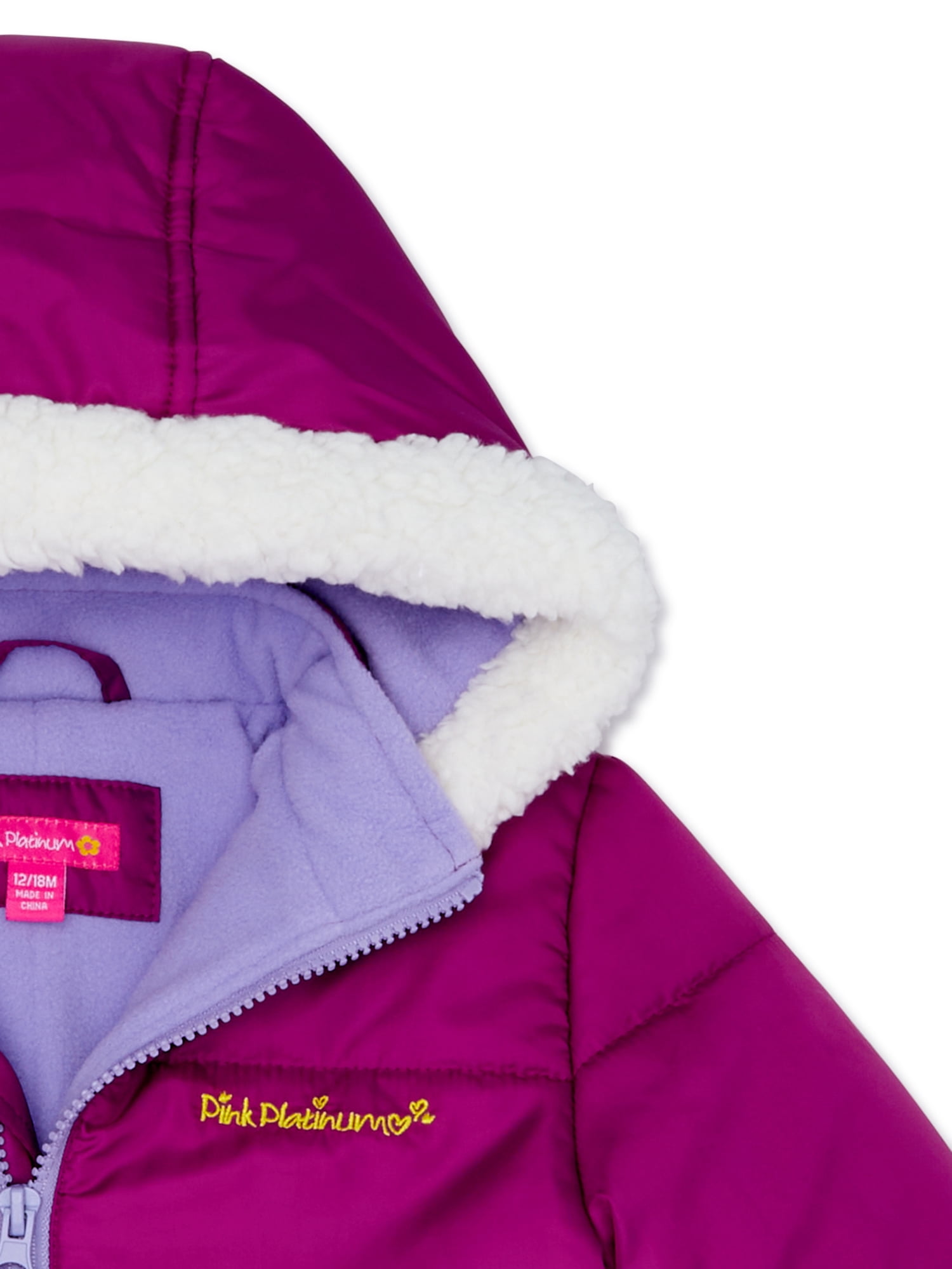 Pink Platinum Baby Girl Puffer Snowsuit Pram Bunting