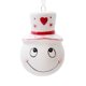 thumbnail image 2 of Adorno navideño de cerámica de muñeco de nieve | Decoración de mesa esmaltada en blanco de 8,5 x 7 x 5 cm | Bonita decoración navideña de escritorio | Adorno festivo para el hogar, el comedor, la, 2 of 6