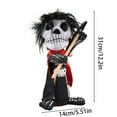 thumbnail image 3 of ZMKIAG Halloween Rotating Skeleton Skeleton Doll - Animated Prop with Glowing Red Eyes & Spooky Sound Effects, Battery-Powered Scary House Yard Decor(5.5*12.5inch), 3 of 5