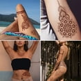 thumbnail image 3 of Riwcyla Red Brown Lace Tattoo Sticker Water Transfer Tattoo Sticker Waterproof Body Art Sticker Temporary Skin Art for Women Girls, 3 of 5