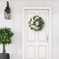 thumbnail image 5 of 24" Artificial Rose, Camellia, Babys breath Floral Spring Wreath with Green Leaves, 5 of 5