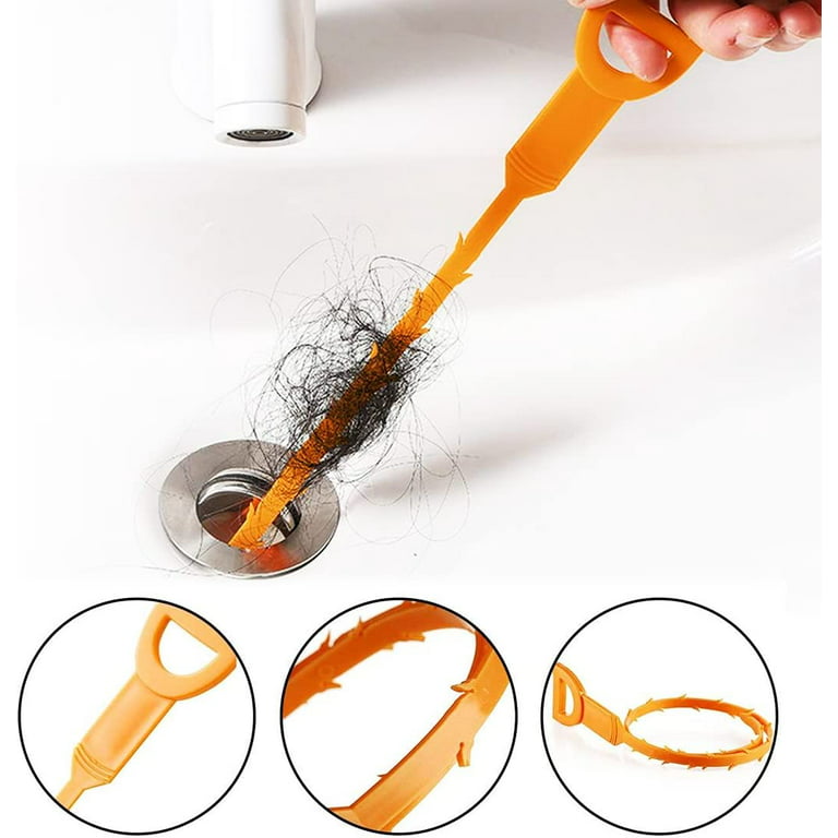 Althee 25inch Hair Drain Clog Remover Tool(6pcs), 24inch Drain Cleaner  Sticks To Drain Hair Clog