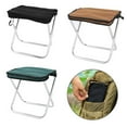 thumbnail image 2 of Portable Folding Stool Ultralight Camping Fold up Foot Rest Stool for Outdoor Living Travel BBQ, Black, 2 of 10