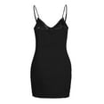 thumbnail image 5 of 2025 Summer Trendy Womens Dresses Sleeveless Spaghetti strap V Neck Front Zipper Dress Ladies Solid Party Club Mini Bodycon Dress, 5 of 5