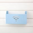 thumbnail image 2 of Router Holder Storage Box Wall Control Organizer Wall Mounted Remote Control Magazine Organizer Plastic Wire Cord Rack, Blue, 2 of 8