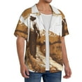 thumbnail image 4 of Honeii 's Western Cowboy Countryside for men's short-sleeved button-up collared shirt featuring a pocket, perfect for beach vacations, and travel adventures., 4 of 5